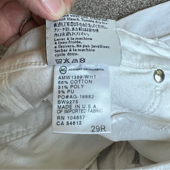 AG Adriano Goldschmied White Legging Ankle Skinny Jean, size 29, Made in USA - Picture 6 of 10